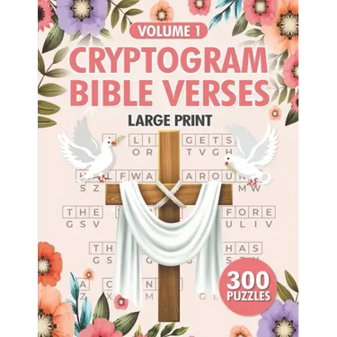 Cryptogram Bible Verses: 300 Large Print Christian Cryptograms Puzzle for Adults Vol 1