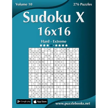 Sudoku X 16x16 - Hard to Extreme - Volume 10 - 276 Puzzles