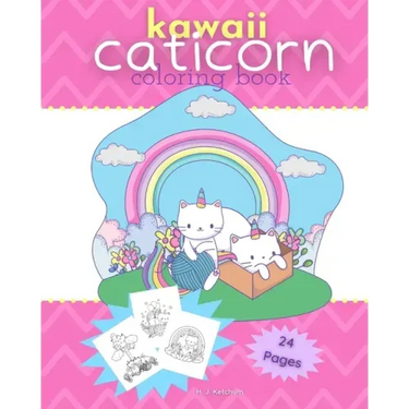 Kawaii Caticorn Coloring Book