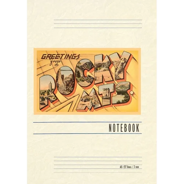 Vintage Lined Notebook Greetings from the Rocky Mts.