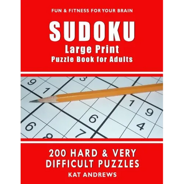 SUDOKU Large Print Puzzle Book for Adults: 200 HARD & VERY DIFFICULT Puzzles