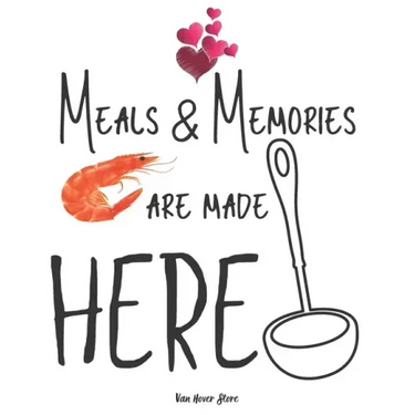 Meals & Memories are made here: personalized recipe box, recipe keeper make your own cookbook, 106-Pages 8.5" x 11" Collect the Recipes You Love in Yo