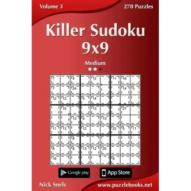 Killer Sudoku 9x9 - Medium - Volume 3 - 270 Puzzles