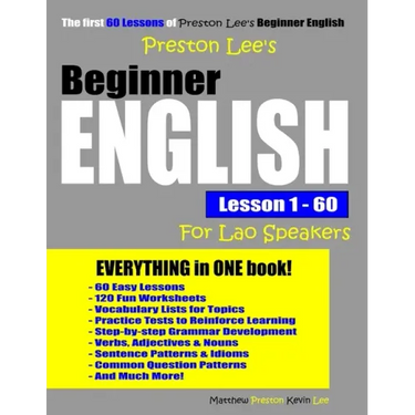 Preston Lee's Beginner English Lesson 1 - 60 For Lao Speakers