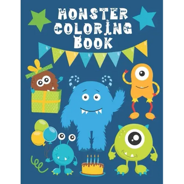 Monster Coloring Book: Funny & Cute Little Monsters Easy Fun Color Pages For Kids
