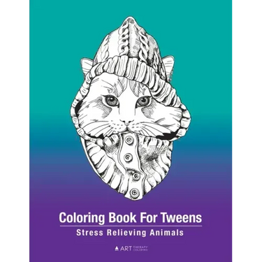 Coloring Book For Tweens: Stress Relieving Animals: Colouring Pages For Boys & Girls, Preteens, Ages 8-12, Detailed Zendoodle Drawings For Relax
