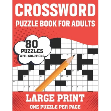 Crossword Puzzle Book For Adults: 80 Large Print Easy To Hard Level Crossword Puzzles With Solutions For Adults Seniors Men And Women Dad Mum As A Per