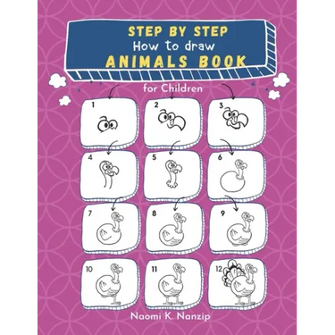 Step by step: How to draw Animals Book for Children: Large drawing book of animals such as Cats, Dogs, Chickens, Dinosaurs/Dragons,
