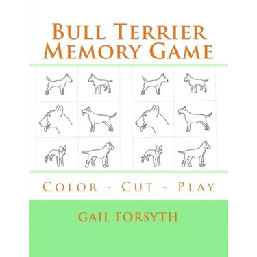 Bull Terrier Memory Game: Color - Cut - Play