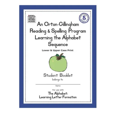 An Orton-Gillingham Reading & Spelling Program Learning the Alphabet Sequence: Upper and Lower Case Print