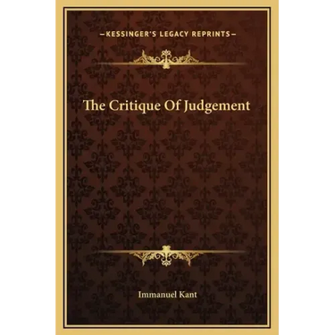 The Critique of Judgement