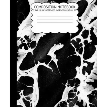 College Ruled Composition Notebook: Marble Cute Composition Notebook College Rule 7.5 X 9.25 100 Pages