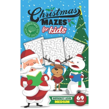 Christmas Mazes for Kids 69 Mazes Difficulty Level Medium: Fun Maze Puzzle Activity Game Books for Children - Holiday Stocking Stuffer Gift Idea - San