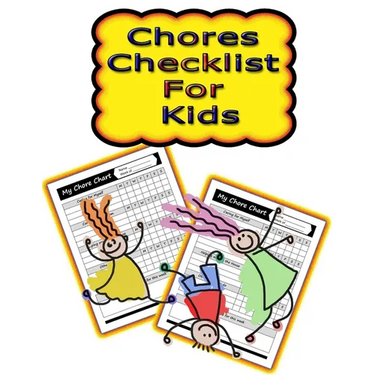 Chores Checklist for Kids: 110 Pages, 13 Months of Weekly Chores Checklists For Kids - Chart Book To Write In For Kids