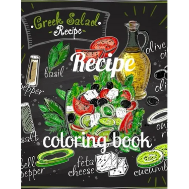 Recipe coloring book: A Coloring Book of 35 Unique recipe Coe Stress relief Book Designs Paperback