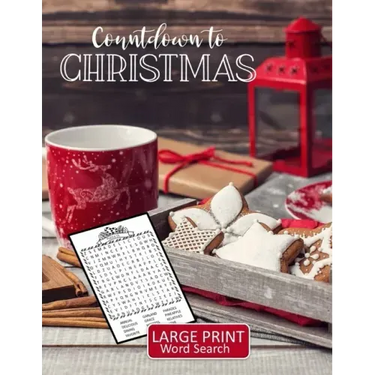Countdown to Christmas Large Print Word Search: 52 Puzzles with Christmas, Advent, and Holiday Themed Word Search Book with Large Print for Teens, Adu