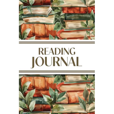 Reading Journal (Watercolour Stacked Books with Leaves): 6"x9" Book Lover's Diary; Book/Series Reviews, Reading Tracker, Favorite Book List, Favorite