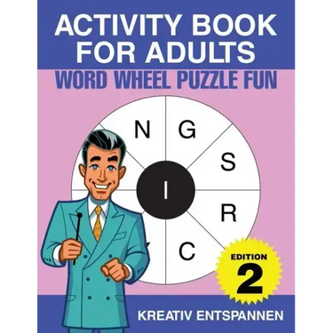 Activity Book for Adults - Word Wheel Puzzle Fun Edition 2