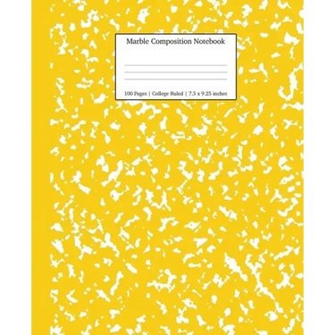 Marble Composition Notebook College Ruled: Yellow Marble Notebooks, School Supplies, Notebooks for School