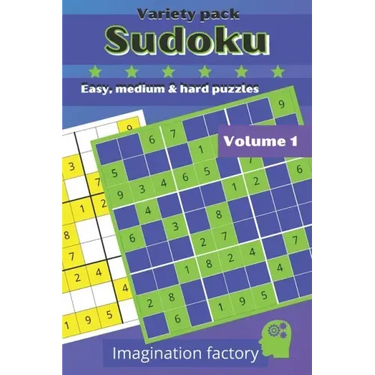 Sudoku variety pack. Easy, medium & hard puzzles: 100 puzzles. 6x9 travel size. Easy to carry