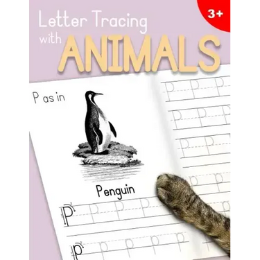 Letter Tracing With Animals: Learn the Alphabet - Handwriting Practice Workbook for Children in Preschool and Kindergarten - Lilac-Peach Cover