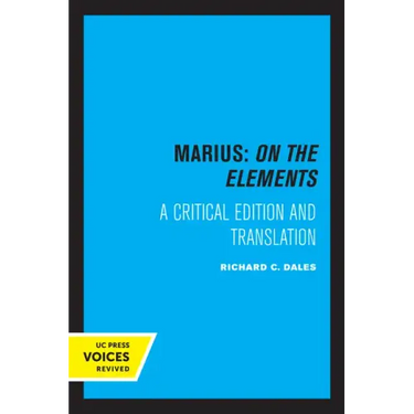Marius: On the Elements: A Critical Edition and Translation Volume 10