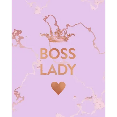 Boss Lady: Inspirational Quote Notebook, Beautiful Pink Marble and Rose Gold - 8 x 10, 120 College Ruled Pages