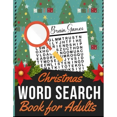 Christmas Word Search Book for Adults: Holiday themed word search puzzle book Puzzle Gift for Word Puzzle Lover Brain Exercise Game