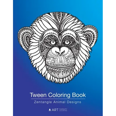 Tween Coloring Book: Zentangle Animal Designs: Detailed Zendoodle Pages For Boys, Girls, Ages 8-12, Stress Relieving Intricate Drawings, Co