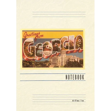 Vintage Lined Notebook Greetings from Georgia