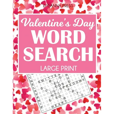 Valentine's Day Word Search Large Print: 50 Themed Puzzles