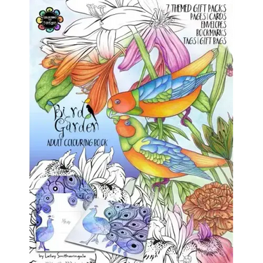 Bird Garden Adult Colouring Book: Themed Gift Packs to Colour and Assemble - Pages, Cards, Envelopes, Bookmarks, Gift Bags & Tags
