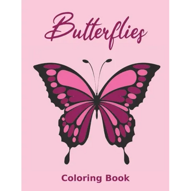 Butterflies Coloring Book: Large print adult coloring book