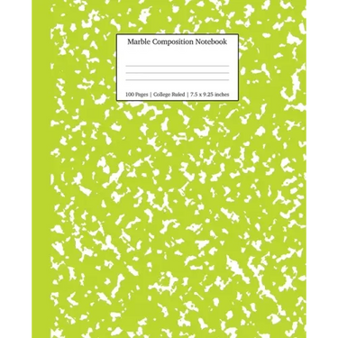 Marble Composition Notebook College Ruled: Green Marble Notebooks, School Supplies, Notebooks for School