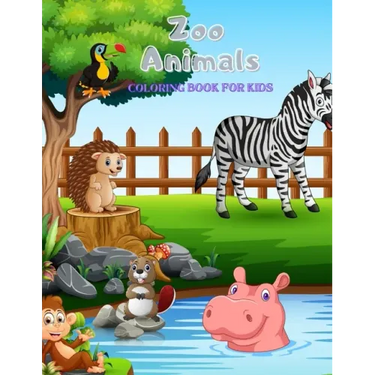 Zoo Animals - Coloring Book: 100 Coloring Pages For Kids Ages 4-8