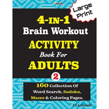4-IN-1 Brain Workout ACTIVITY Book For ADULTS