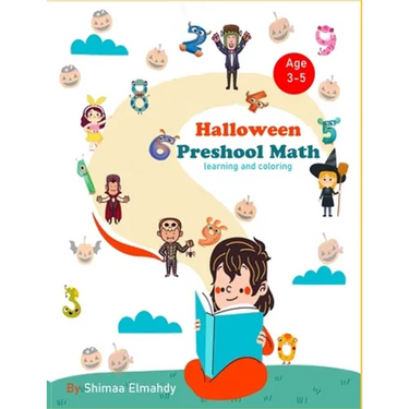 Halloween preschool math learning and coloring