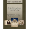 Bunch V. Cole U.S. Supreme Court Transcript of Record with Supporting Pleadings