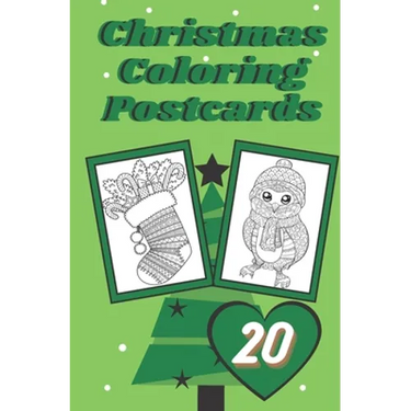 Christmas Coloring Postcard: Gift Present Book for Adults and Kids Handmade Tear-Out Coloring Cards Create Your Own Blessings Card Ornaments