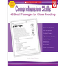 Comprehension Skills: 40 Short Passages for Close Readings, Grade 6