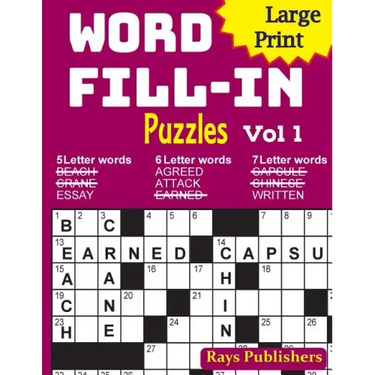 Large Print Word Fill-in Puzzles