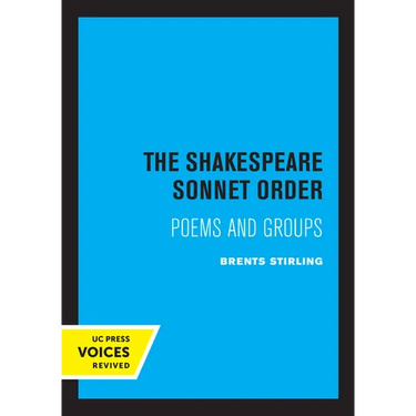 The Shakespeare Sonnet Order: Poems and Groups