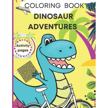 Dinosaur coloring book, activity pages: Kids ages 4-8/ T-rex fun holidays! Dot to dot, mazes, grid drawing method, learning numbers and more.