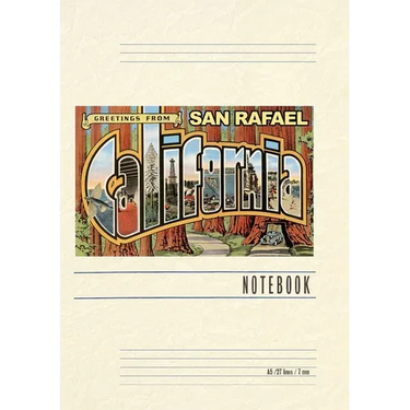 Vintage Lined Notebook Greetings from San Rafael, California