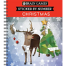 Brain Games - Sticker by Number: Christmas (28 Images to Sticker - Reindeer Cover): Volume 1