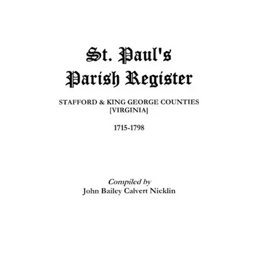 St. Paul's Parish Register