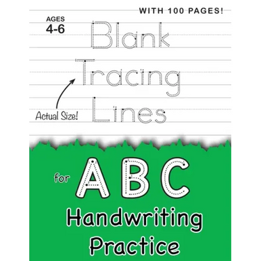 Blank Tracing Lines for ABC Handwriting Practice (Large 8.5"x11" Size!): (Ages 4-6) 100 Pages of Blank Practice Paper!