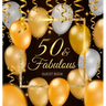 50th Birthday Guest Book: Keepsake Memory Journal for Men and Women Turning 50 - Hardback with Black and Gold Themed Decorations & Supplies, Personali