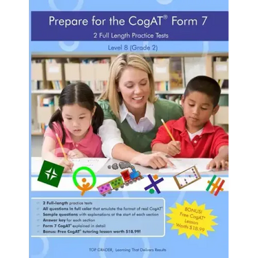 Two Full Length Practice Tests for the CoGAT Form 7: For Level 8 (Grade 2)