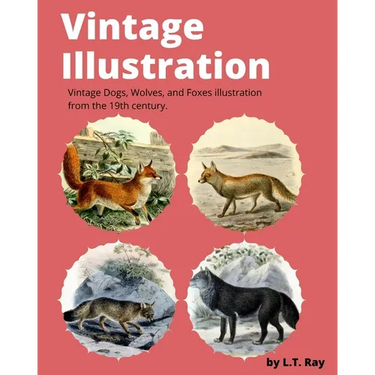 Vintage Illustration: Vintage Dogs, Wolves, and Foxes illustration from the 19th century.